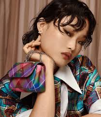 Vivienne Westwood Small Purse With Chain Handbag Saffiano Printed  Candy-tartan One Size Women in Black