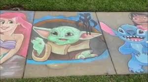 Dad Creates Stunning Disney Chalk Art In Front Of Lutz Home Youtube Incorporate the art of chalk drawing into your child with the help of easy chalk drawing on board. dad creates stunning disney chalk art in front of lutz home
