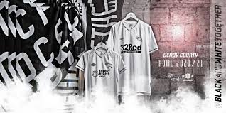 The rams' new kit is once again produced by umbro to create a local accent, further reinforcing the bond between club, supporters and brand,the kit includes a flash of dark blue to compliment derby's traditional black and white colours. Purchase Derby County S New 2020 21 Umbro Home Kit Now Blog Derby County