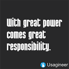 With Great Power Comes Great Responsibility Quote Vinyl Decal Sticker Responsibility Quotes Positive Quotes Quotes