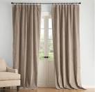 Taupe curtains