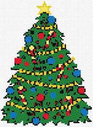 Merry Christmas 35 335 Cross Stitch Tree Santa Cross