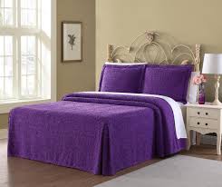 Purple velvet quilt, velvet quilt king, lap size quilt, purple ivory blanket, star stitch quilt, pom pom throw blanket, green quilt your home and room will look very beautiful with this luxury quilt. Ellison Richland Chenille Solid King Purple Bedspread Buy Online In Burkina Faso At Burkinafaso Desertcart Com Productid 100000029