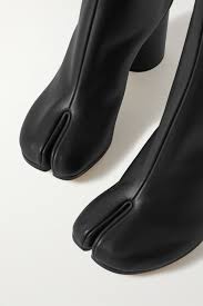 Complete with white cracked paint. Black Split Toe Leather Ankle Boots Maison Margiela Net A Porter