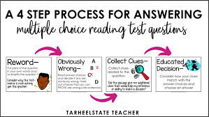 Answer choices in the descriptive text, since the adjectives indicate characteristics and in a description the characteristics of something are indicated A 4 Step Process For Answering Multiple Choice Reading Questions Tarheelstate Teacher