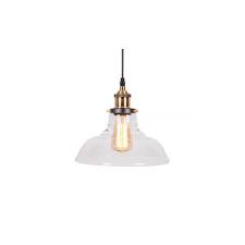 Hanging pendants and island lighting add drama to any kitchen, dining room, or bar. Edison Factory Glass Bowl Pendant Light Gold And Clear Lighting From Onlyhome Co Uk Uk