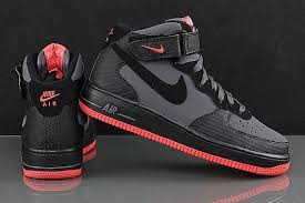 Nike Air Force 1 High Men Black Grey Red All Nike Shoes Nike Air Shoes Nike Shoes Air Force
