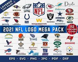 Instant Download Nothing Will Be Shipped To You Nfl Team Logo Mega Pack Of Svg Fil Nfl Logo Nfl Teams Logos Team Names