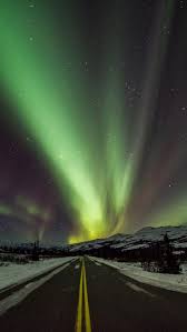 Iceland Highway Starry Night Northern Lights 1080x1920 Wallpaper Aurora Borealis Northern Lights Northern Lights Evening Sky