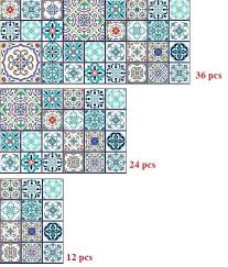 Vinyl Stickers Moroccan Portuguese Arabic Tiles Tiles For Kitchen Bathroom Backsplash Floor Decals Stair Riser Decal Removable Peel Stick Keukentegel Tegels Portugese Tegels
