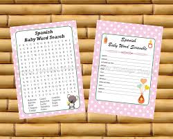 Have fun with your family and friends. Two Pack Spanish Baby Shower Game Word Scramble Word Search Espanol Pink Poka Dots Baby Girl Printable Instant Download T166c Printable Baby Shower Games Modern Baby Shower Games Funny Baby Shower