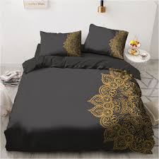 See more ideas about gold bedroom bedroom beautiful bedrooms. Home Garden Bedding New Black Gold Queen Size Bed Sheet Cover With 2 Pillow Case Indian Bedding Set