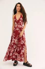 Free people red floral dress. Free People Cotton Lille Printed Maxi Dress In Red Lyst