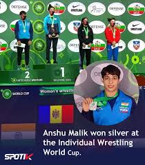He is among the 8 indian wrestlers who will represent india at the 2020 tokyo olympics. Wrestler Anshu Malik Clinches Silver India S First Medal At Individual World Cup Spotik