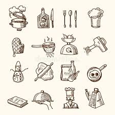Cooking Icons Sketch Stock Vector Imagem 41976204 Skizze Essen Skizzen Zeichnungen