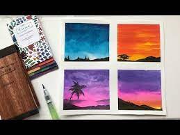 Next in the list of easy watercolor painting ideas is cactus. Sky Watercolor Ideas For Beginners Easy Watercolor Painting Youtube