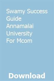 Swamy Success Guide Annamalai University For Mcom Success University Teacher Guides