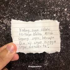Pelbagai bentuk dalam beribadah kepada allah antaranya, solat, berpuasa, membayar zakat, bersedekah, menunaikan haji dan umrah dan sebagainya. Tarbiah Sentap Petikan Buku Surat Untuk Orang Yang Putus Asa Tulisan Ustaz Adnin Wahai Temanku Pernah Tak Satu Saat Bila Kau Di Timpa Musibah Kau Rasa Putus Asa Dari Allah Terkadang Hati