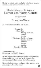 Elisabeth Margerite Yvonne Els Van Den Worm Gerrits De Limburger Overlijden Nieuws Condoleances En Familieberichten