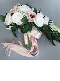 Add charm to your special day with a box of assorted artificial flowers from leilani wholesale! Simple And Elegant Cascade Silk Flower Bridal Bouquets Bridal Bouquets 123224884 Jj S House
