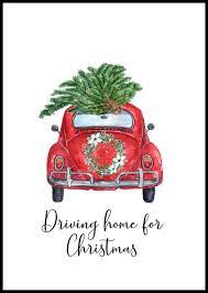 fahren nach hause fur weihnachten auto mit baum druck etsy christmas ornaments christmas time christmas home