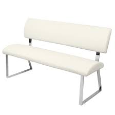 I show you how i transform my tattered pleather bench into one that looks like new. Mattis Dining Bench In Cream Faux Leather With Chrome Base Sale
