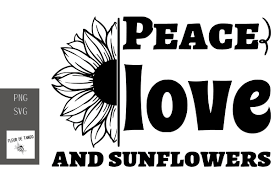 Download Peace Love And Sunflowers Graphic By Fleur De Tango Creative Fabrica PSD Mockup Templates