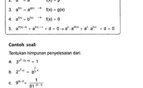 Berikut disajikan sejumlah soal dan pembahasan terkait fungsi eksponen (pangkat) yang dipelajari saat kelas x pada mata pelajaran matematika peminatan. Contoh Soal Materi Persamaan Eksponen Jawabanku Id