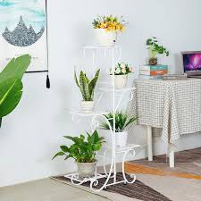 Dittzz Etagere A Fleurs En Fer Porte Pots De Plante Fleurs De 5 Niveaux Support De Pot De Fleurs Decoration P Pot De Fleurs Decoration Jardin Balcon Terrasse