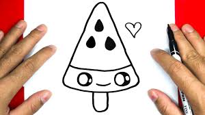 How To Draw Cute Watermelon Ice Cream Step By Step Draw Cute Things Youtube Learn to draw a kawaii watermelon in six steps. how to draw cute watermelon ice cream step by step draw cute things