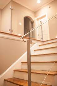 Stainless Steel Posts And Glass Railings For Stairs Stairs Glass Handrail Stair Railing
