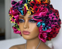 Spider Kitty Adjusable Satin Bonnet