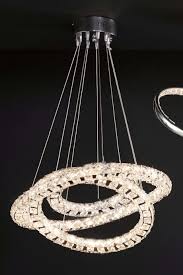 Next Coronas Led Ring 5 Light Pendant Silver Led Ring Wall Ceiling Lights Chrome Frame