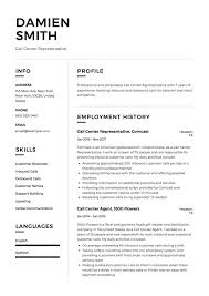 Call Center Representative Resume Sample Template Example Cv Generator Call Center Resume Guide Job Resume Examples