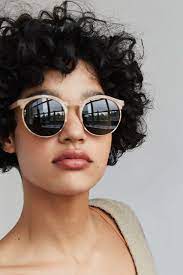 Keyhole Round Half Frame Sunglasses Curly Hair Styles Hairstyles For Round Faces Short Hair Styles