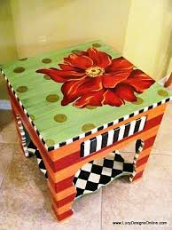 Painted Flower Table Lucy Designs Whimsical Furniture Painted Furniture Whimsical Painted Furniture