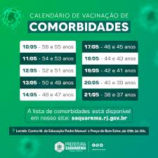 Calendário de vacinação da gestante. Prefeitura Divulga Novo Calendario De Vacinacao Em Pessoas Com Comorbidades Prefeitura De Saquarema