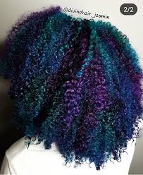 Black Blue And Purple Curly Hair Kelis Inspired Purple Natural Hair Blue Natural Hair Natural Hair Color