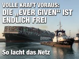 Drag and zoom the map to move this big old boat somewhere else. Volle Kraft Voraus Die Ever Given Ist Endlich Frei So Lacht Das Netz Zackzack At