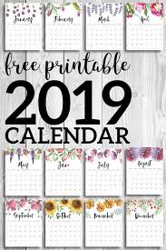 Free Printable Calendar 2019 Floral Paper Trail Design Free Printable Calendar Monthly Calendar Printable Calendar Printables