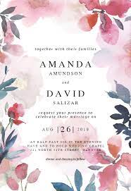 Transparent Flowers Wedding Invitation Template Greetings Island Watercolor Floral Wedding Invitations Flower Birthday Invitations Watercolor Wedding Invitations