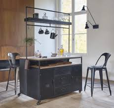 These stackable metal stools not only lend a modern look to your kitchen island seating, but they're stackable for easy portability for use in another space in your. Distressed Black Metal Kitchen Island Chair Multipl S Maisons Du Monde