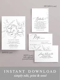 Floral Printable Wedding Invitation Instant Download Diy Etsy In 2020 Wedding Invitations Printable Templates Diy Printable Wedding Invitations Wedding Invitations