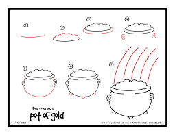 Learn how to draw a cute pot of gold at the end of the rainbow easy, step by step. How To Draw A Pot Of Gold Art For Kids Hub Gold Drawing Pot Of Gold Drawings