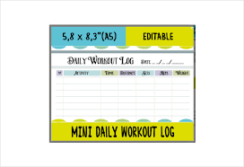 workout log template 14 free word