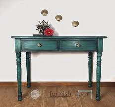 Sold Large Dark Teal And Black Console Table With Drawers Hand Painted In Esmeralda Vintro Chalk Paint We Hav Selling Furniture Furniture Inspiration Table