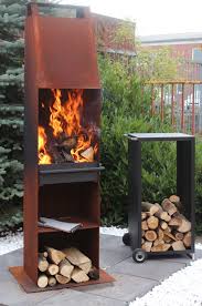 Grotherm Grill Und Feuersaule Edelrost Diy Outdoor Fireplace Fire Pit Grill Fire Pit Backyard