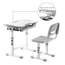 B203 Manual Lifting Height Adjustable Kids Desk And Full Backrest Chair Set Kids Adjustable Desk Chair Kids Desk Chair Set Lumi Legend Corporation