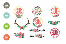 You can download, edit these vectors for personal use for your presentations, webblogs, or other project designs. Flower Monogram Svg 60404 Svgs Design Bundles