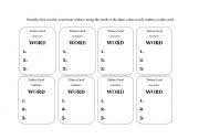 Choose from 1000's of card templates and customise them using our helpful design tool. English Worksheets Taboo Cards Templates